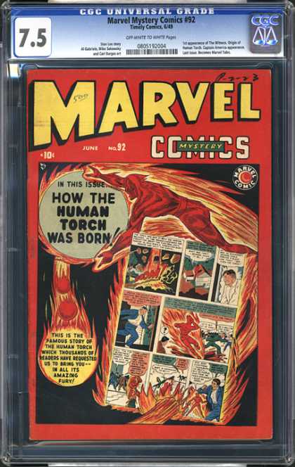 Marvel Comics - No 92 - June - Human Torch - Born CGC Graded Comics - Marvel Mystery Comics #92 (CGC) - Marvel Comics - No 92 - June - Human Torch - Born
