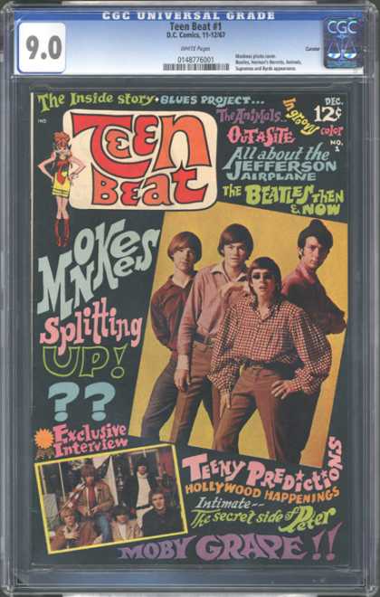 Teen Beat - Beatles - Monkees - Inside Story - Moby Grape CGC Graded Comics - Teen Beat #1 (CGC) - Teen Beat - Beatles - Monkees - Inside Story - Moby Grape