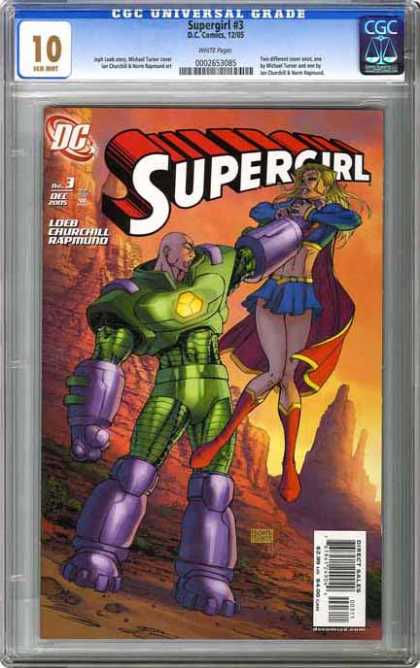Supergirl - Rocky Cliffs - Robot Enemy - Purple Limbs - Distress CGC Graded Comics - Supergirl #3 (CGC) - Supergirl - Rocky Cliffs - Robot Enemy - Purple Limbs - Distress