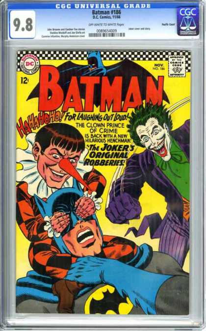 Joker - Green Hair - Purple Suit - Green Shirt - Clown CGC Graded Comics - Batman #186 (CGC) - Joker - Green Hair - Purple Suit - Green Shirt - Clown