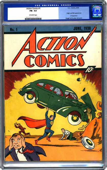 CGC Graded Comics - Action Comics #1 (CGC) - Real Action Not - Running Mens - Car Saved - Powerfull Blast - Real Saver