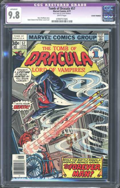 CGC Graded Comics - Tomb of Dracula #57 (CGC) - The Tomb Of Dracula Lord Of Vampires - The Forever Man - Cgc Restored Grade - Tonight A Lifetime Of Being Hunted By You Endsharxer - With Your Death