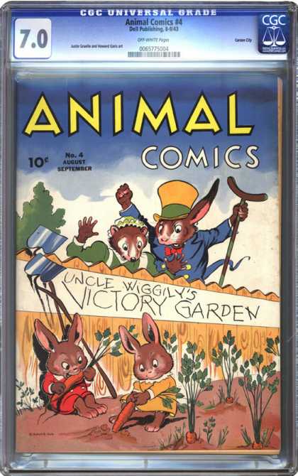 CGC Graded Comics - Animal Comics #4 (CGC) - Animal Comics - Victory Garden - Carrot - Rabbits - Uncle Wiggily