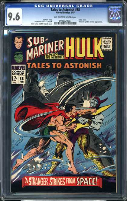 CGC Graded Comics - Tales to Astonish #88 (CGC) - Hulk - Sub-mariner - Marvel Commics Group - Tales To Astonish - A Strange Strikes Fromv Space