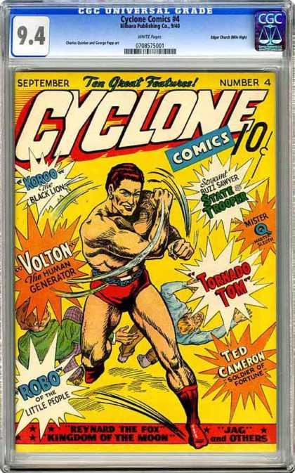CGC Graded Comics - Cyclone Comics #4 (CGC) - Cyclone Comics - Ten Great Features - Voltron - Koroo - Tornado Tom
