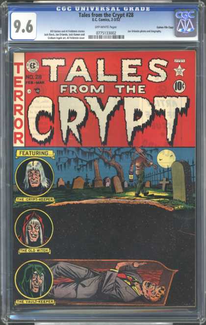 CGC Graded Comics - Tales from the Crypt #28 (CGC) - Tales From The Crypt - Crypt-keeper - Old Witch - Vault-keeper - Graveyard
