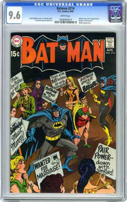 CGC Graded Comics - Batman #214 (CGC) - Batman - Robin - Batgirl - Marriage - No 214