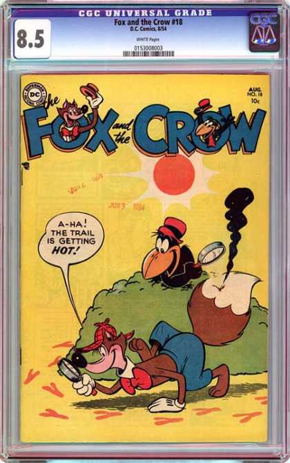 CGC Graded Comics - Fox and the Crow #18 (CGC) - Fox And The Crow - Cgc Grade 85 - Fox Tail Burning - August No 18 - Dc Comics