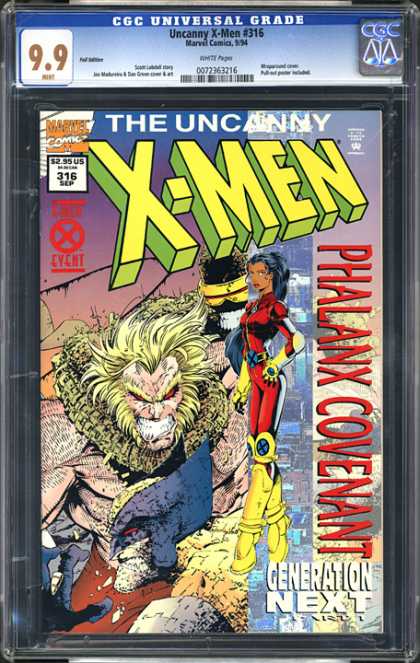 CGC Graded Comics - Uncanny X-Men #316 (CGC) - Girl - Barcode - Cyclopes - Wolverine - Beast