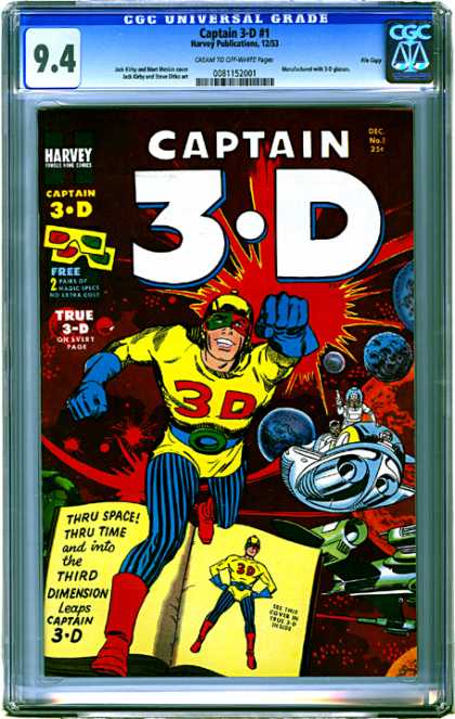 CGC Graded Comics - Captain 3-D #1 (CGC) - 3-d Glasses - Superhero - Harvey Comics - 1 - Ship