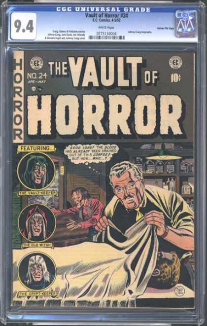 CGC Graded Comics - Valut of Horror #24 (CGC) - Vault Of Horror - The Vault-keeper - The Old Witch - The Crypt-keeper - Sheet