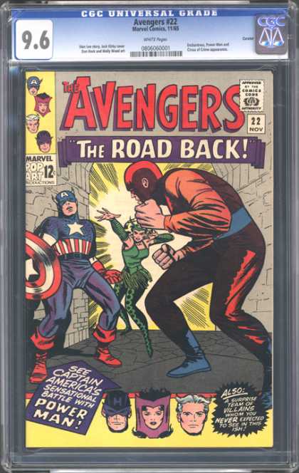 CGC Graded Comics - Avengers #22 (CGC) - The Road Back - Marvel - Pop Art - 96 - Captain America