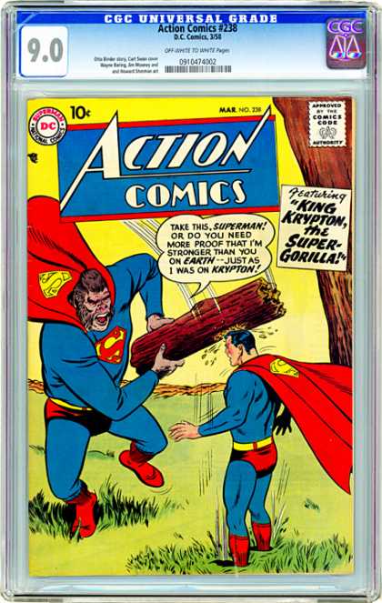 CGC Graded Comics - Action Comics #238 (CGC) - Action Comics - King Krypton - Super Gorilla - Superman - Tree
