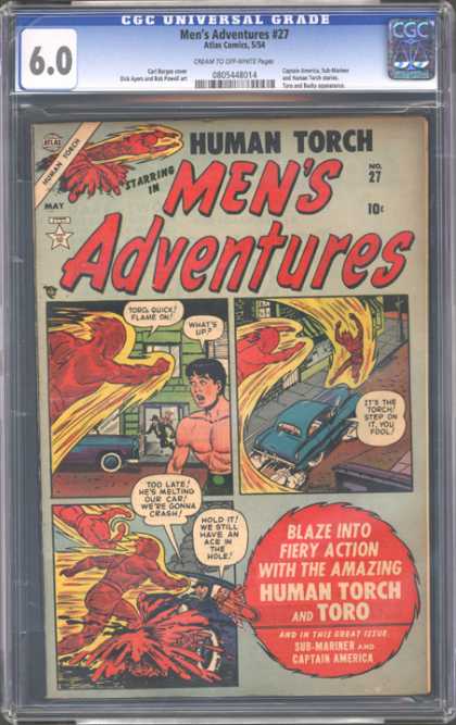 CGC Graded Comics - Men's Adventures #27 (CGC) - Cgc Hologram - Torch - Car - Toro - Building