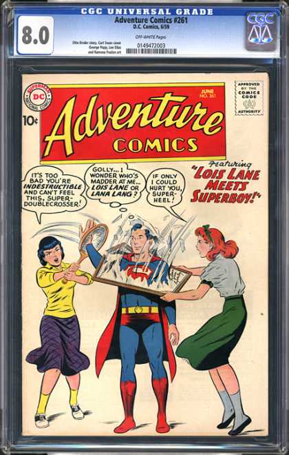 CGC Graded Comics - Adventure Comics #261 (CGC) - Super Man - Lois Lane - Lana Lang - Cgc Universal Grade 80 - Adventure Comics