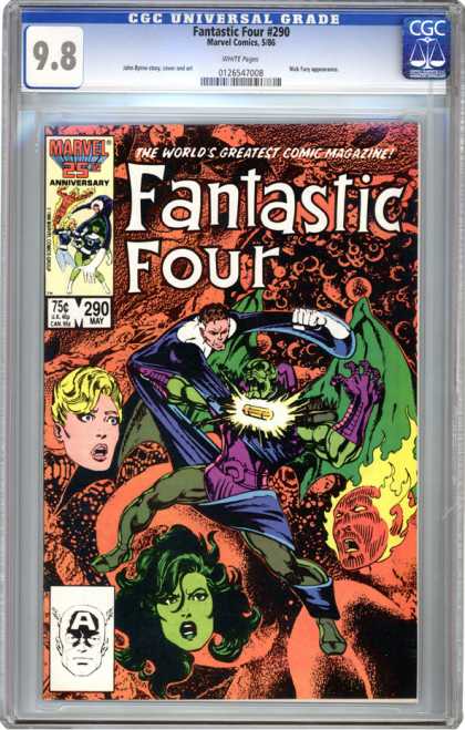 CGC Graded Comics - Fantastic Four #290 (CGC) - The Human Torch - The Thing - Mister Fantastic - Invisible Girl - 25th Anniversary