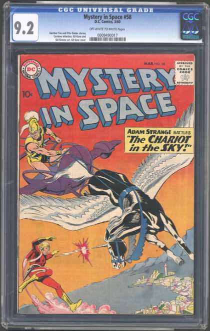 CGC Graded Comics - Mystery in Space #58 (CGC) - Adam Strange - Unicorn - The Chariot In The Sky - Flying - Sea