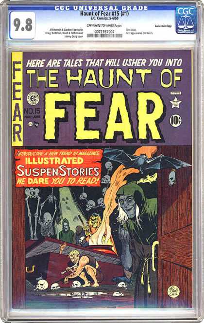 CGC Graded Comics - Haunt of Fear #15 (#1) (CGC) - Witch - The Haunt Of Fear - Tales - Skeleton - Bats