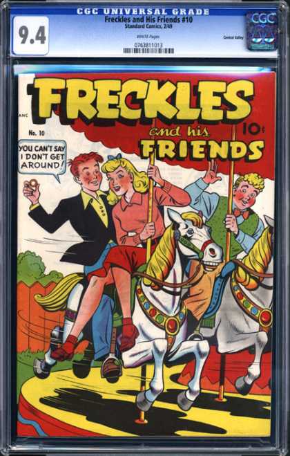 CGC Graded Comics - Freckles and His Friends #10 (CGC) - Freckles And His Friends - Standard Comics - Merry Go Round Horse - Blonde Girl - Green Vest