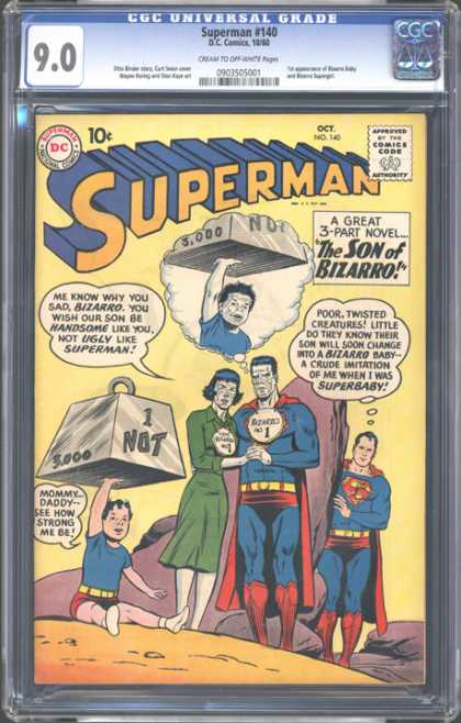 CGC Graded Comics - Superman #140 (CGC) - Bizarro - Son - Ugly - Baby - Lift Weight