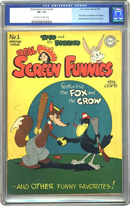 CGC Graded Comics - Real Screen Funnies #1 (CGC) - Tito And His Burrito - Real Screen Funnies - Fox - Crow - Shotgun