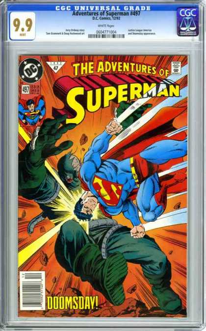 CGC Graded Comics - Adventures of Superman #497 (CGC) - Adventures Of Superman - 497 - Green - Doomsday - Cgc