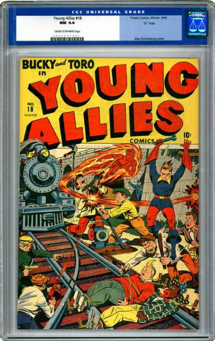 CGC Graded Comics - Young Allies #18 (CGC) - Young Allies - Bucky - Toro - Train - No18