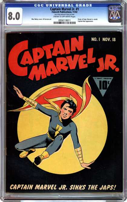 CGC Graded Comics - Captain Marvel Jr. #1 (CGC) - Captain Marvel - Superhero - World War 2 - Japanese - Cape