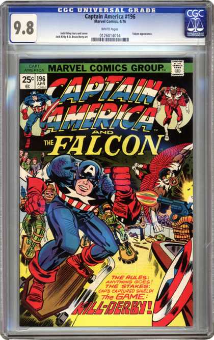 CGC Graded Comics - Captain America #196 (CGC) - Falcon - Flying - Guns - Shooting - Fight