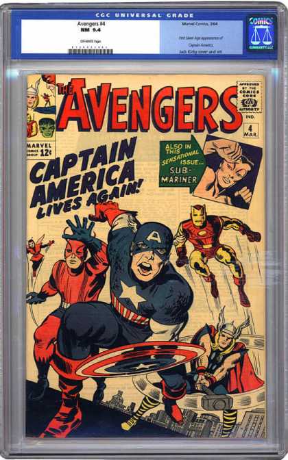 CGC Graded Comics - Avengers #4 (CGC) - Avengers - Captain America - Sub-mariner - 4 March - Marvel
