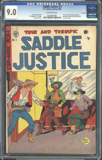 CGC Graded Comics - Saddle Justice #3 (CGC) - True And Terrific - Western - Bartender - Outlaws - Hero