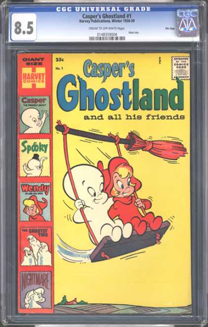 CGC Graded Comics - Casper's Ghostland #1 (CGC) - Caspers Ghostland - Nightmare - Spooky - Wendy - The Ghostly Trio