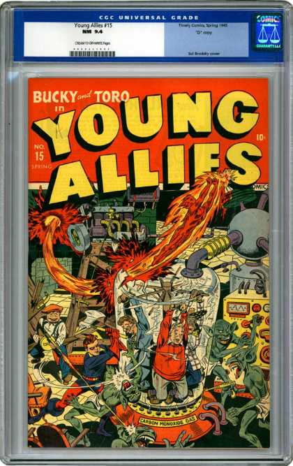 CGC Graded Comics - Young Allies #15 (CGC) - Young Allies - Bucky - Toro - No15 - Spectacle