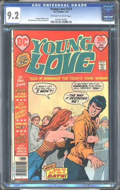 CGC Graded Comics - Young Love #123 (CGC) - Hal - Destroyed - Dc - Hearts - How To Act On A Date