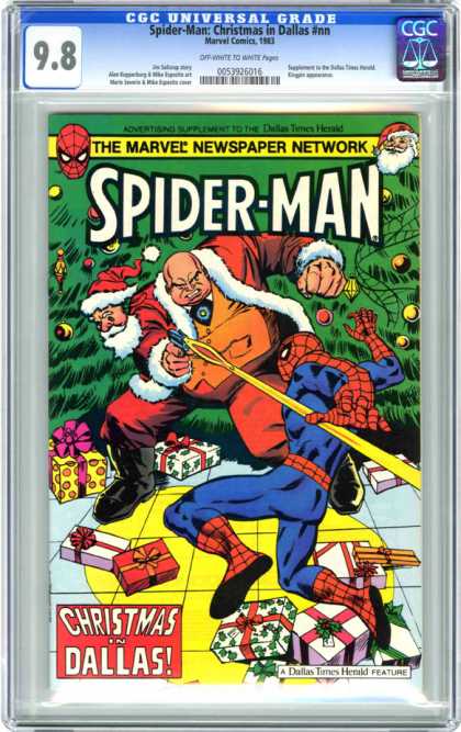 CGC Graded Comics - Spider-Man: Christmas in Dallas #nn (CGC) - Spiderman - Santa - Presents - Christmas Tree - Gun