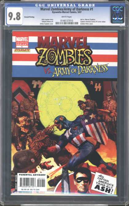 CGC Graded Comics - Marvel Zombies/Army of Darkness #1 (CGC) - Zombies - Shield - Yellow - Dead - Nazis