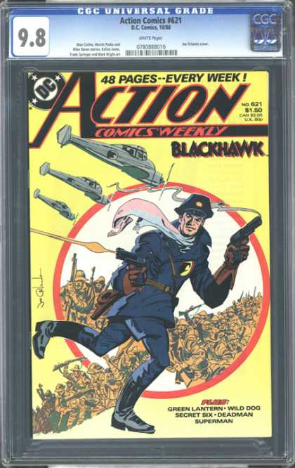 CGC Graded Comics - Action Comics #621 (CGC) - Blackhawk - Guns - Planes - Dc Comic - Green Lantern