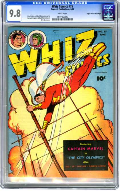 CGC Graded Comics - Whiz Comics #75 (CGC) - Whiz - Comics - Captain Marvel - Spy Smasher - The City Olympics