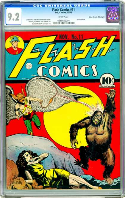 CGC Graded Comics - Flash Comics #11 (CGC) - 92 - Flash Comics - Dc Comics - Cap - Gorilla