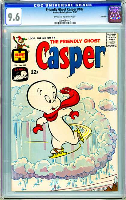 CGC Graded Comics - Friendly Ghost Casper #102 (CGC) - Casper The Friendly Ghost - Ice Skating - Cloud - Scarf - Frozen
