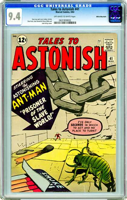 CGC Graded Comics - Tales to Astonish #41 (CGC) - Tales To Astonish - Astonishing Ant-man - Prisoner Of The Slave World - Shrunken Down - In The Corner