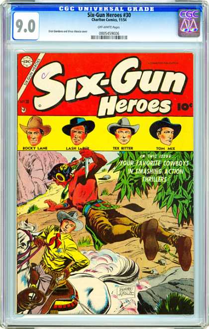 CGC Graded Comics - Six-Gun Heroes #30 (CGC) - Cowboys - Indain - West - Action - Guns