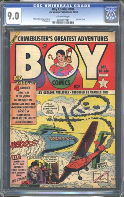 CGC Graded Comics - Boy Comics #104 (CGC) - Crimebusters Greatest Adventures - Street Car In The Jungle - Lev Gleason - Charles Bird - Rocket