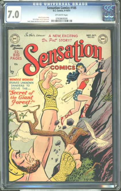 CGC Graded Comics - Sensation Comics #105 (CGC) - Secret Of The Giant Forest - Princess Diana In The Giant Forest - 52 Big Pages - New Exciting Dr Pat Story - Giants And Amazon Princesses