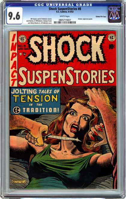 CGC Graded Comics - Shock SuspenStories #8 (CGC) - Shock - Suspenstories - Tension - Knife - Jolting Tales