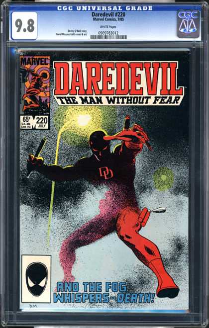 CGC Graded Comics - Daredevil #220 (CGC) - Fog - Whispers - Death - Man - Fear