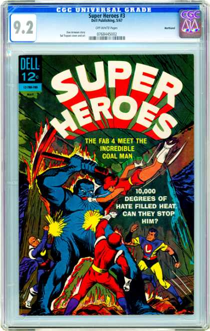 CGC Graded Comics - Super Heroes #3 (CGC) - Super Heroes - Dell - Coal Man - Flying Lady - 10000 Degrees