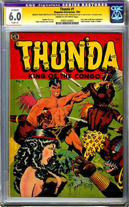 CGC Graded Comics - Thunda #1 (CGC) - King Of The Congo - Thunda 1 - Signature Series Restored - Indians - Swords