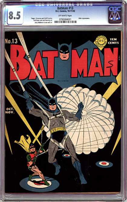 CGC Graded Comics - Batman #13 (CGC) - Batman - Robin - No 13 - 85 - Parachute