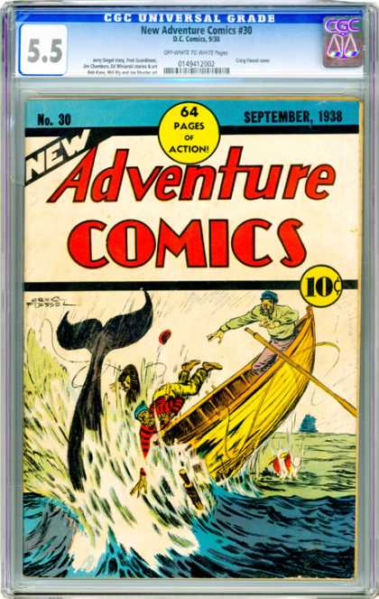 CGC Graded Comics - New Adventure Comics #30 (CGC) - Adventure Comics - New - Whale - Boat - Oar